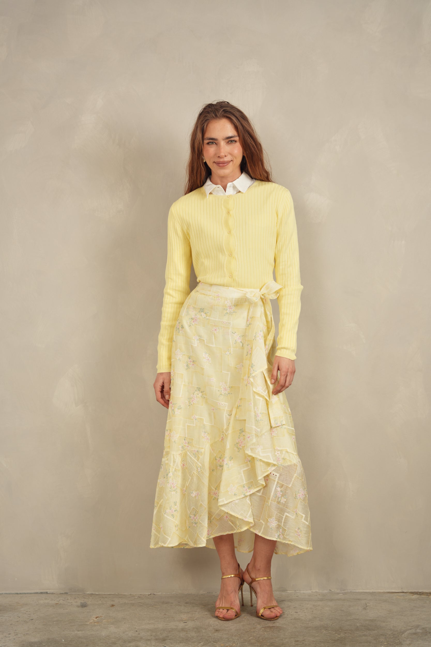 Mock Wrap Frilled Skirt