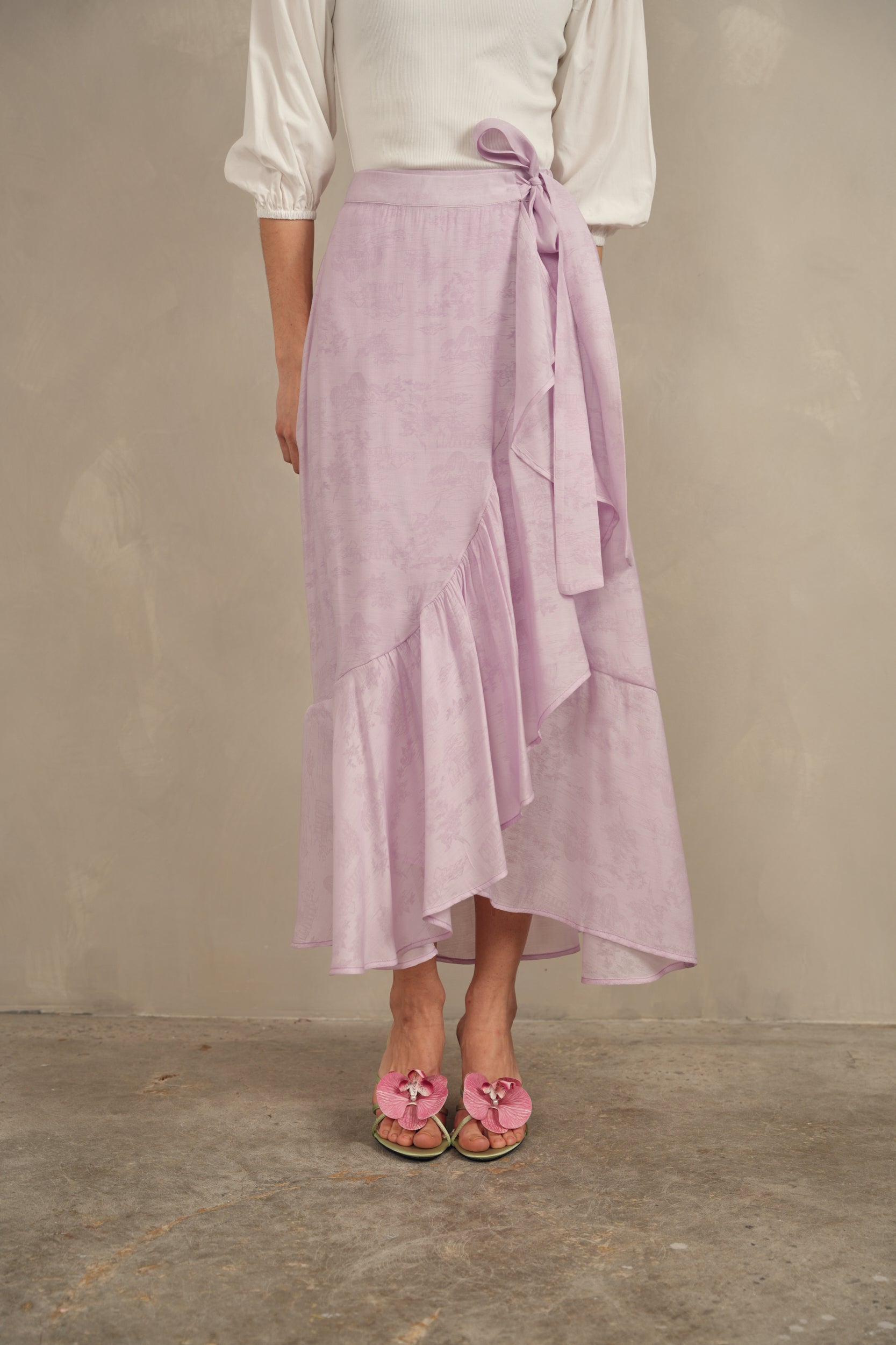 Mock Wrap Frilled Skirt