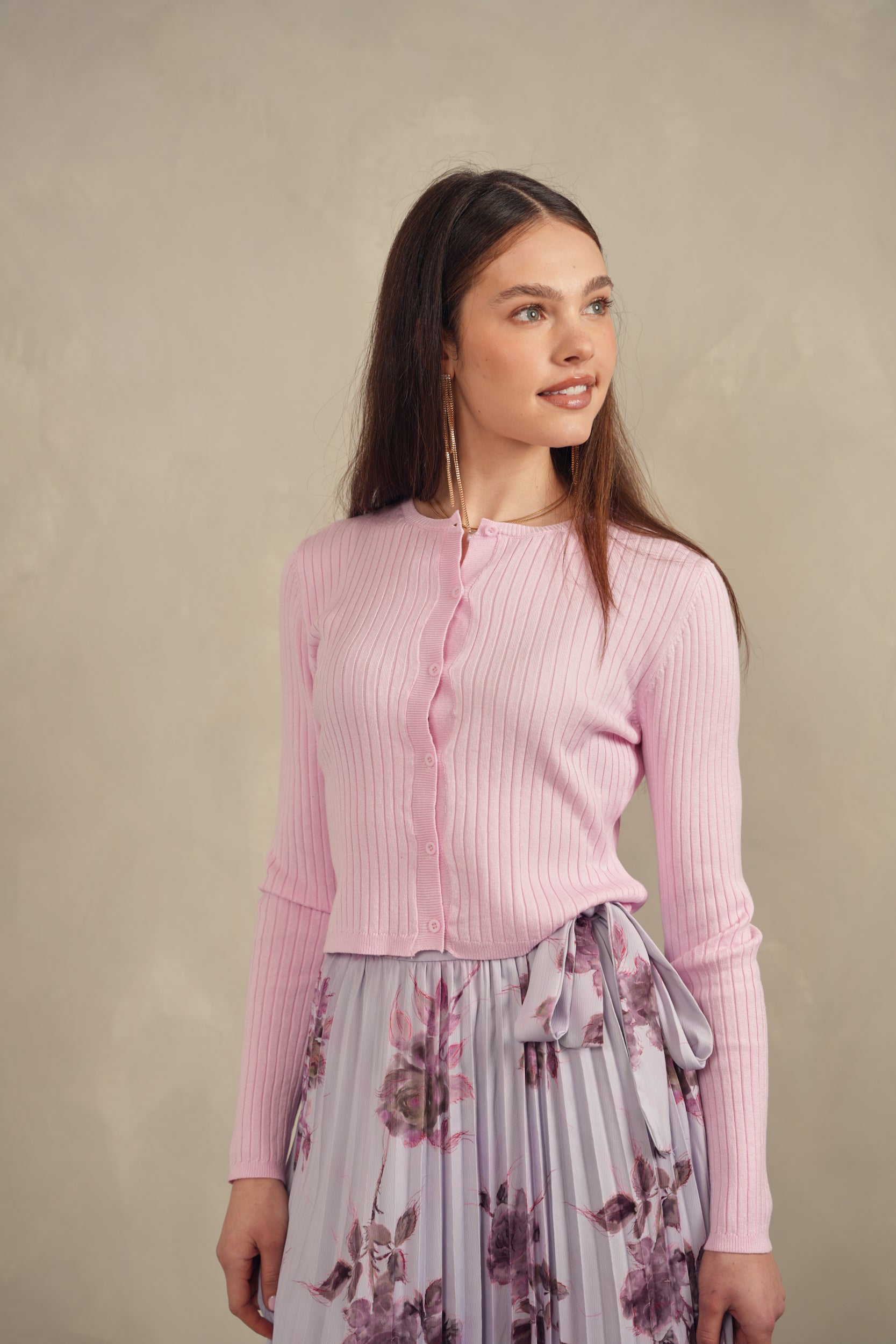 Wide Rib Knit Cardigan