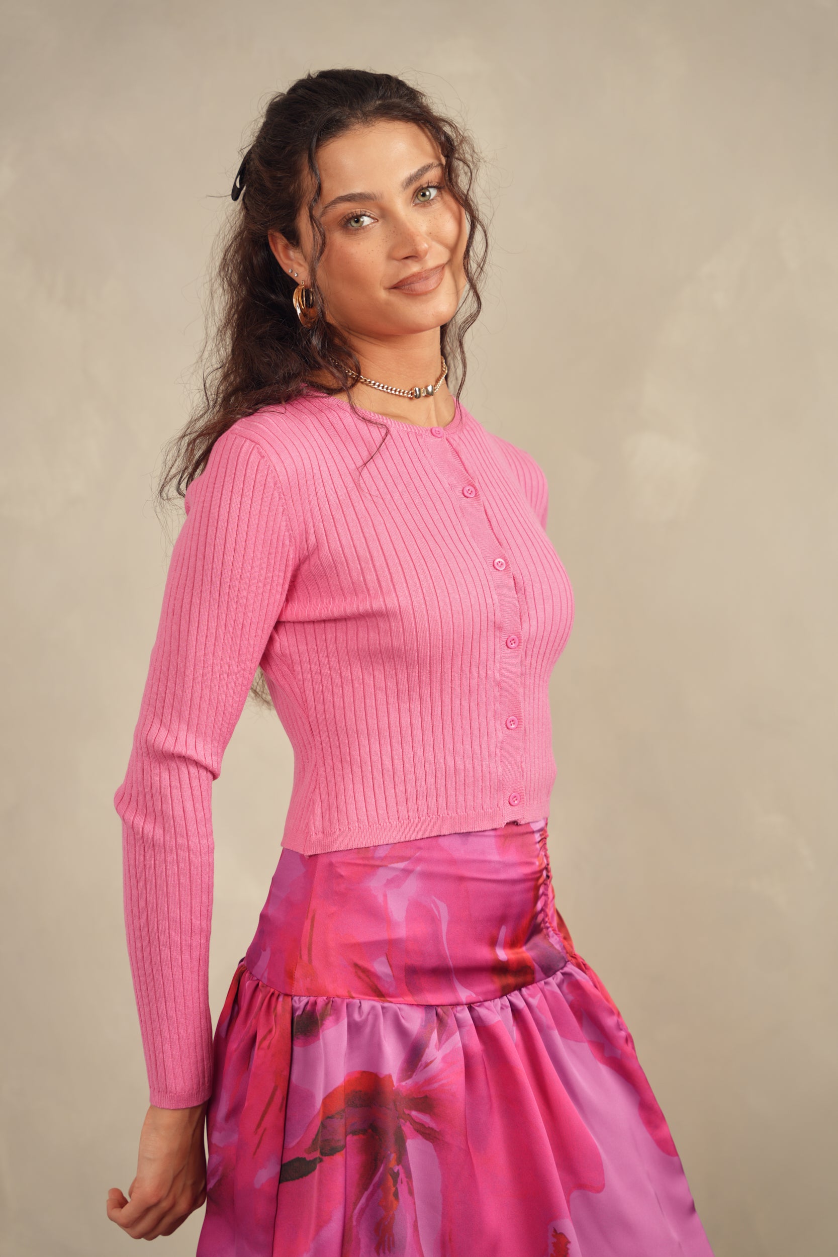 Wide Rib Knit Cardigan