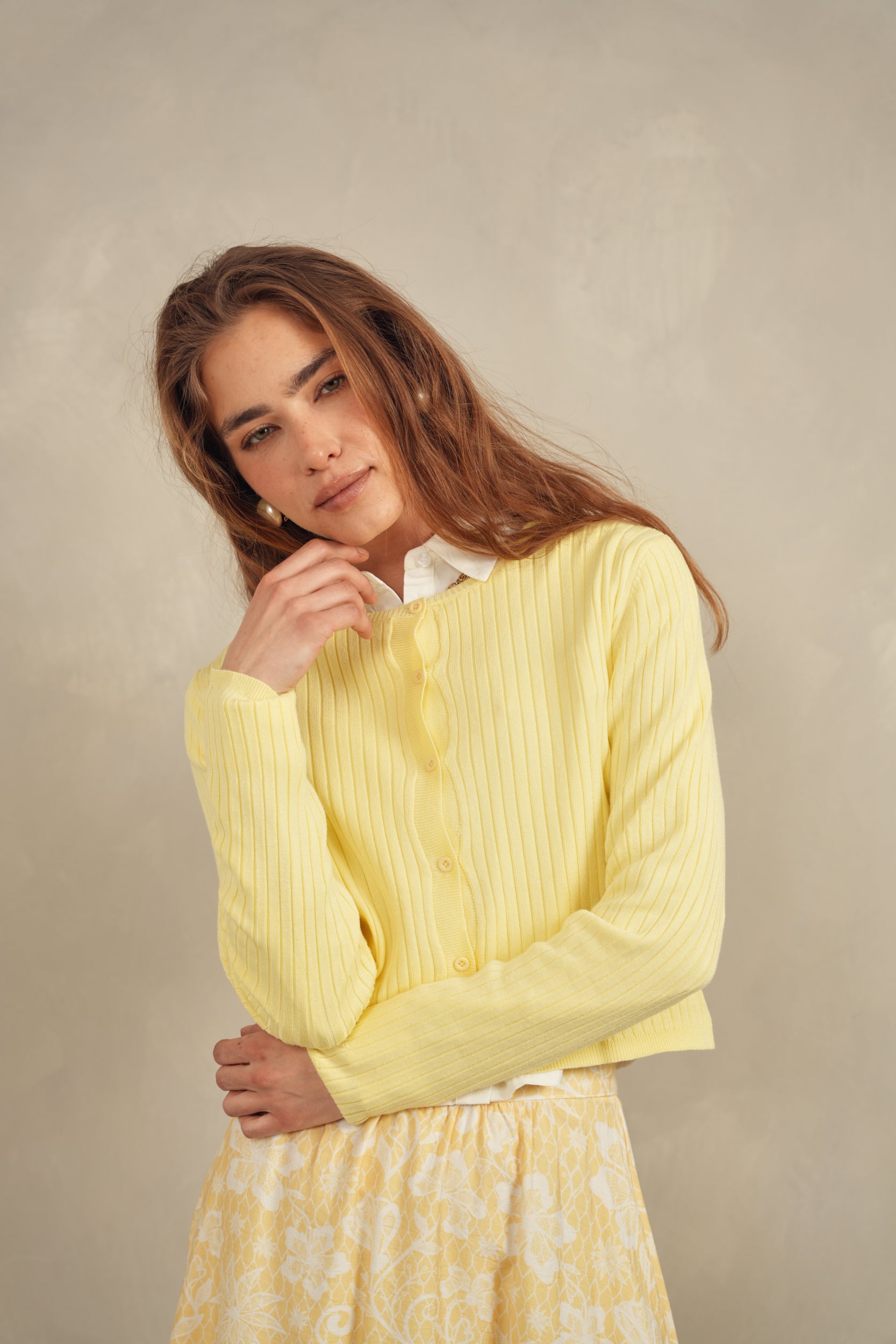 Wide Rib Knit Cardigan