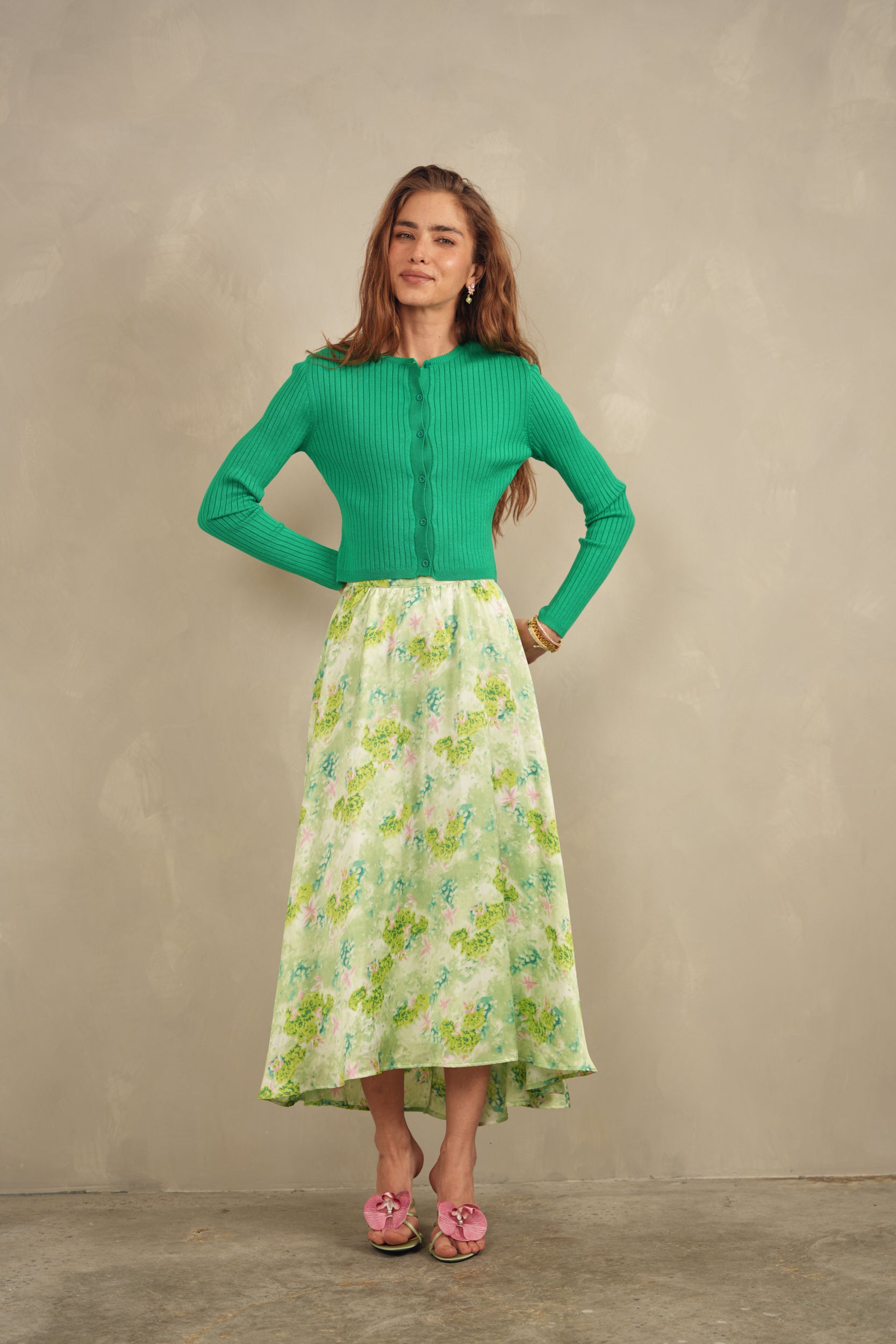 Wide Rib Knit Cardigan