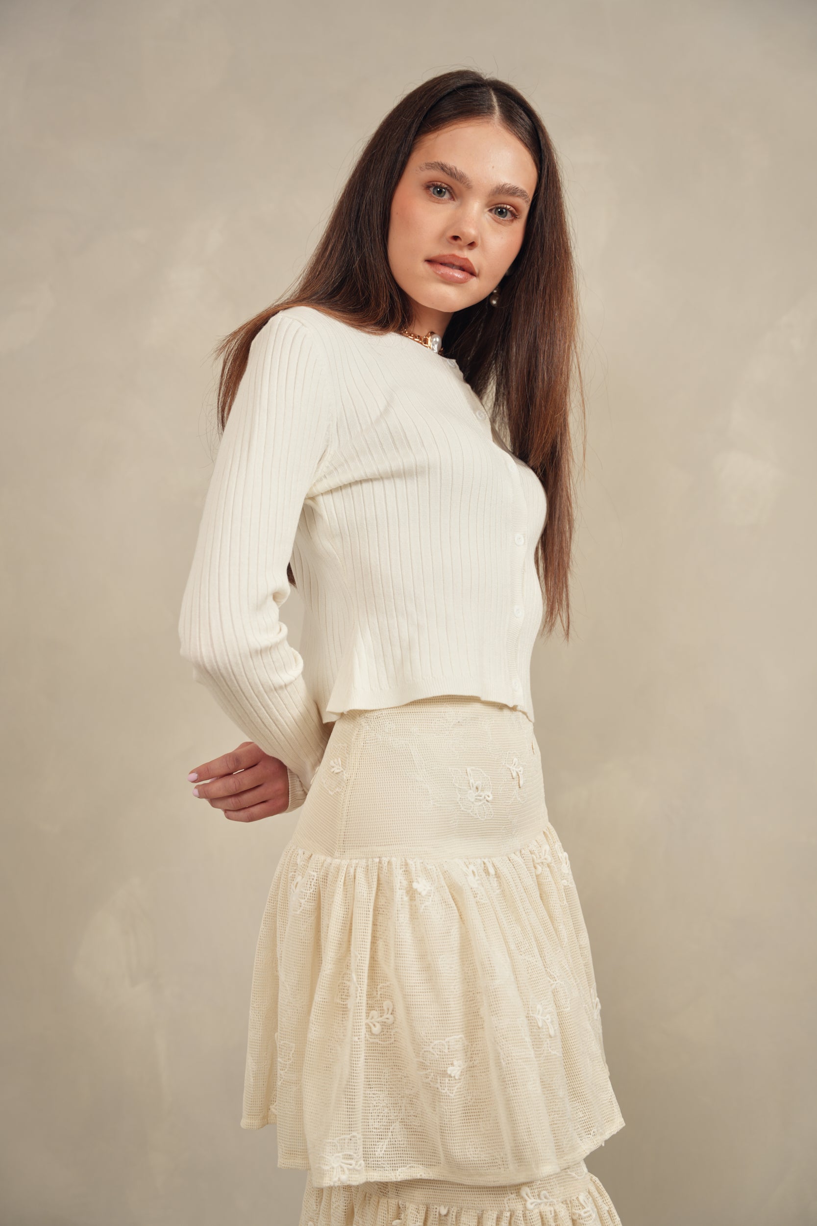 Wide Rib Knit Cardigan