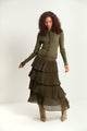 Tier Crinkle Pleat Skirt