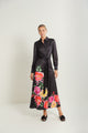 Floral Placement Satin Dress