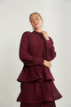 Layered Pleated Midi Dress