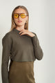Cropped Side Button Sweater