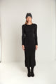 Wide Rib Knit Long Sleeve Dress
