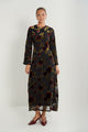 Floral Printed Cut Velvet Dress