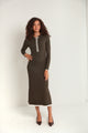 The Shev Polo Ribbed Trim Dress