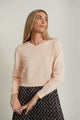 V Neck Crop Knit Top