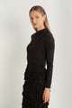 Velour Burnout Mock Neck Top