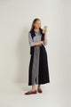 Mix Fabric Pleated Skirt