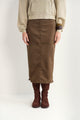 Suede Straight Skirt