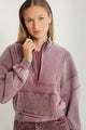 Wash Oversized Half Zip Semi Cropped Sweater