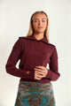 Rib Knit Button High Neck Sweater