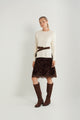 Velour Lace A-Line Skirt