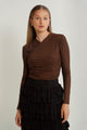 Mesh Rouched Top