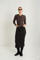 Suede Straight Skirt