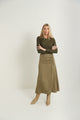 Satin Side Ruching Skirt