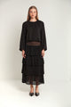 Tier Crinkle Pleat Skirt