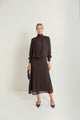 Yoke Ruching Slip Skirt