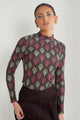 Printed Mock Neck Top