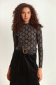 Printed Mock Neck Top
