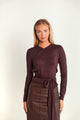 Knit Mock Wrap Tie Top