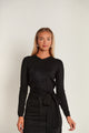 Knit Mock Wrap Tie Top