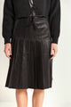 Pleated Leather Skirt