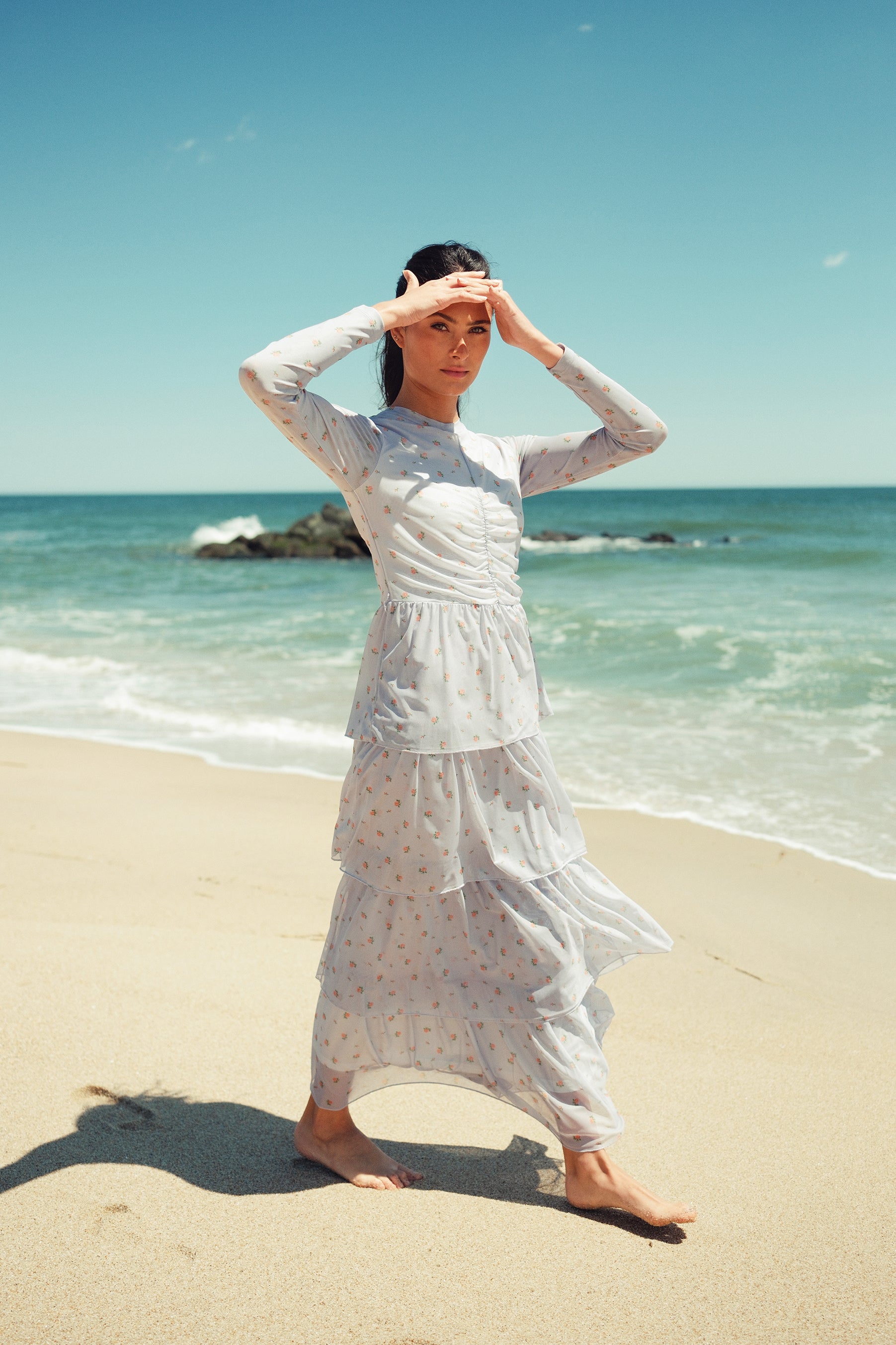 dress with mesh holiday Layered Maxi Evening Gown Nordstrom Light 7% Spandex Provider_Esf Color:custom  color