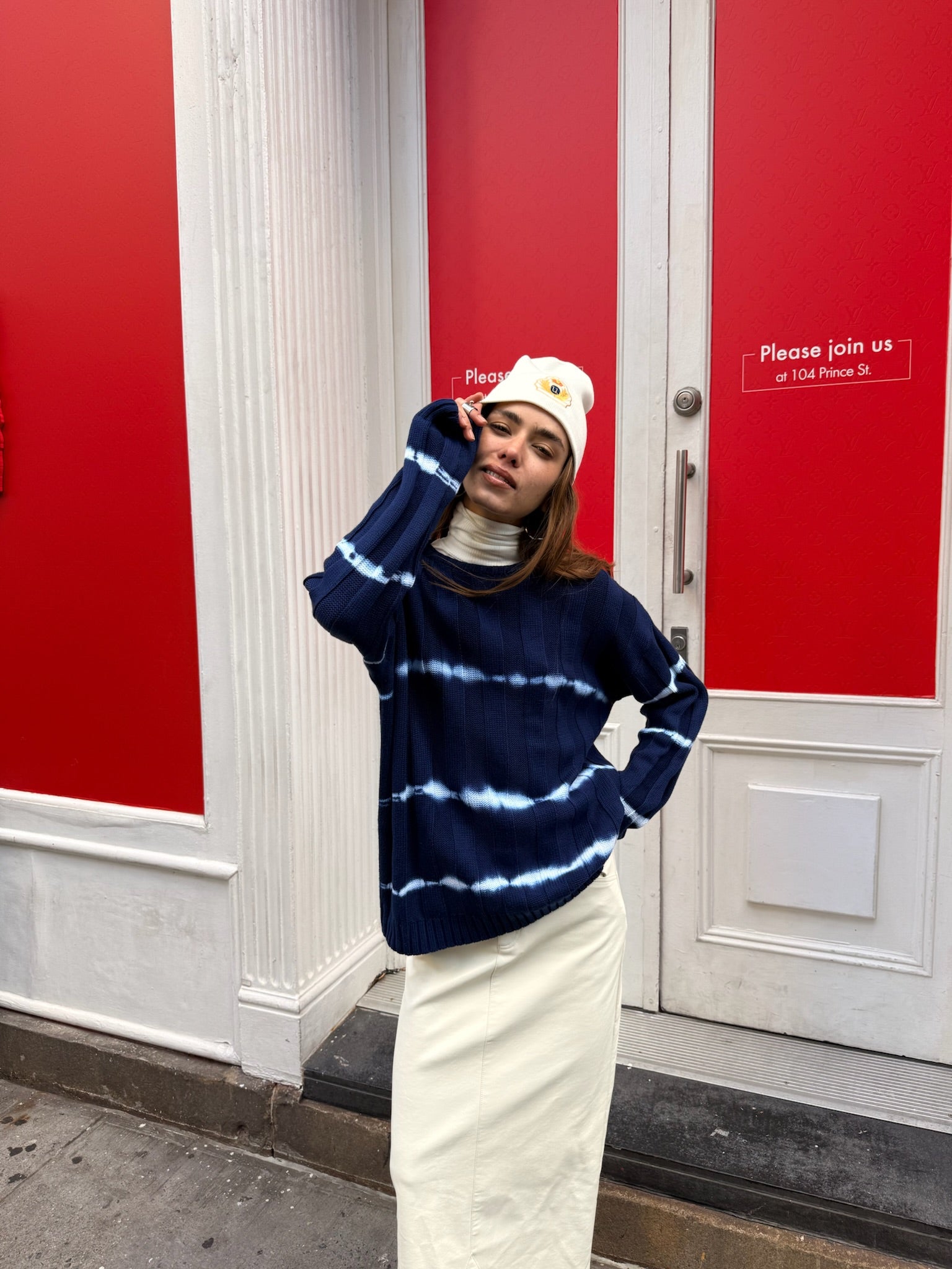 Tie-Dye Cable Knit Sweater