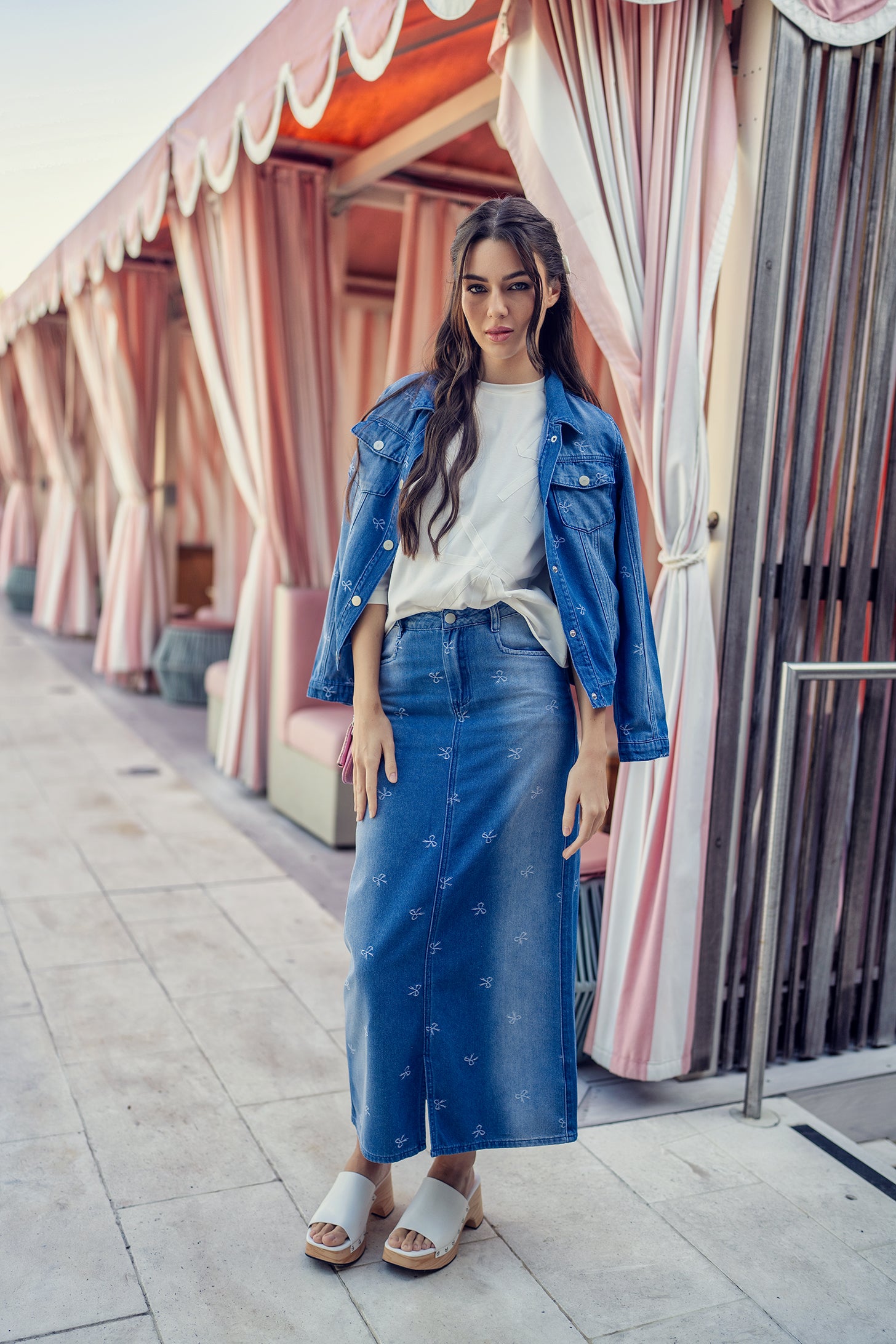 Denim Skirt With Bows – udelny.com