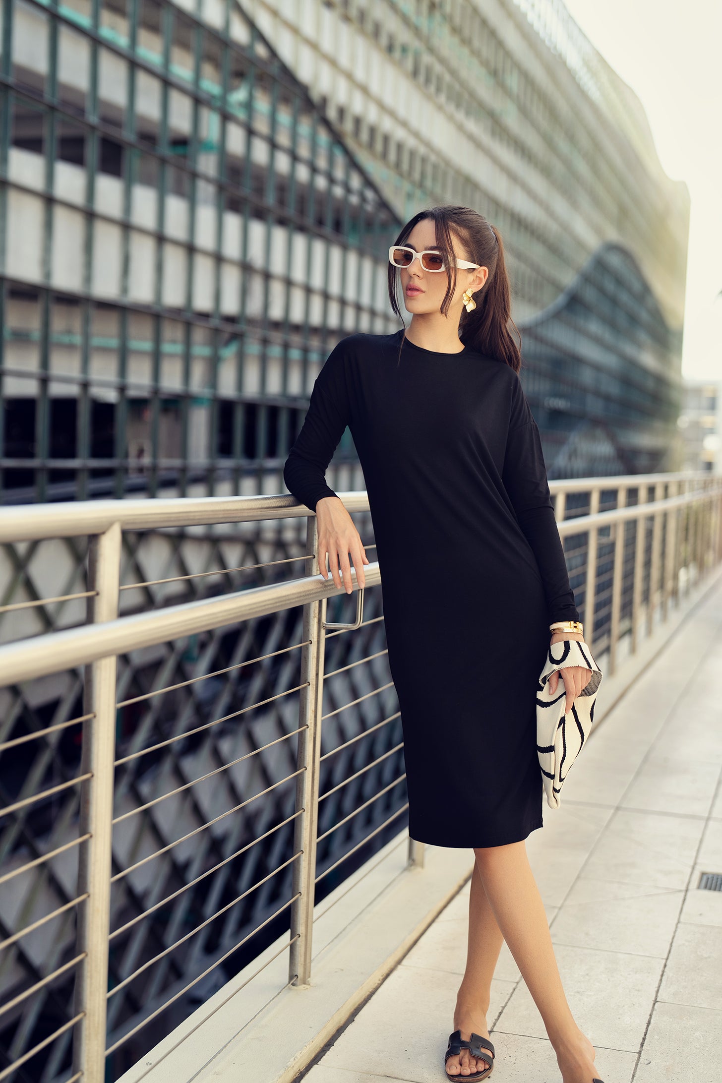 Knee Length Dolman Dress