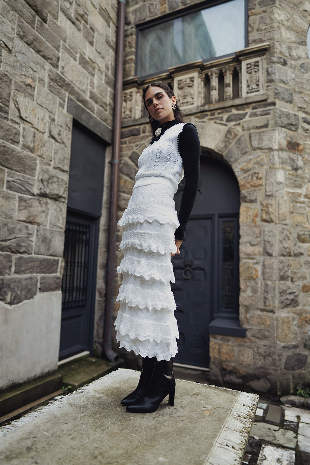 Scallop Crochet Layered Skirt – udelny.com