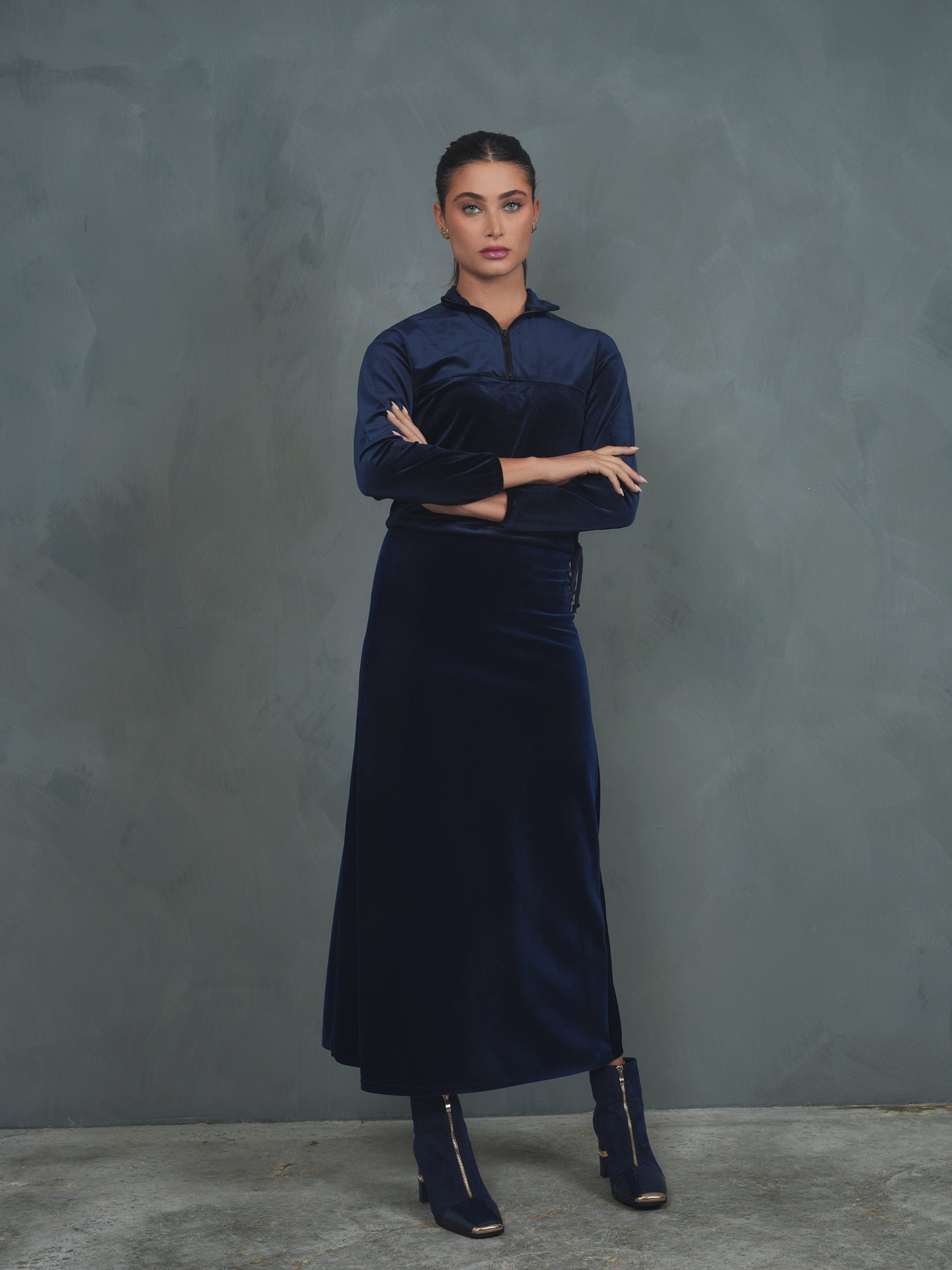 Velour Slip Skirt – udelny.com