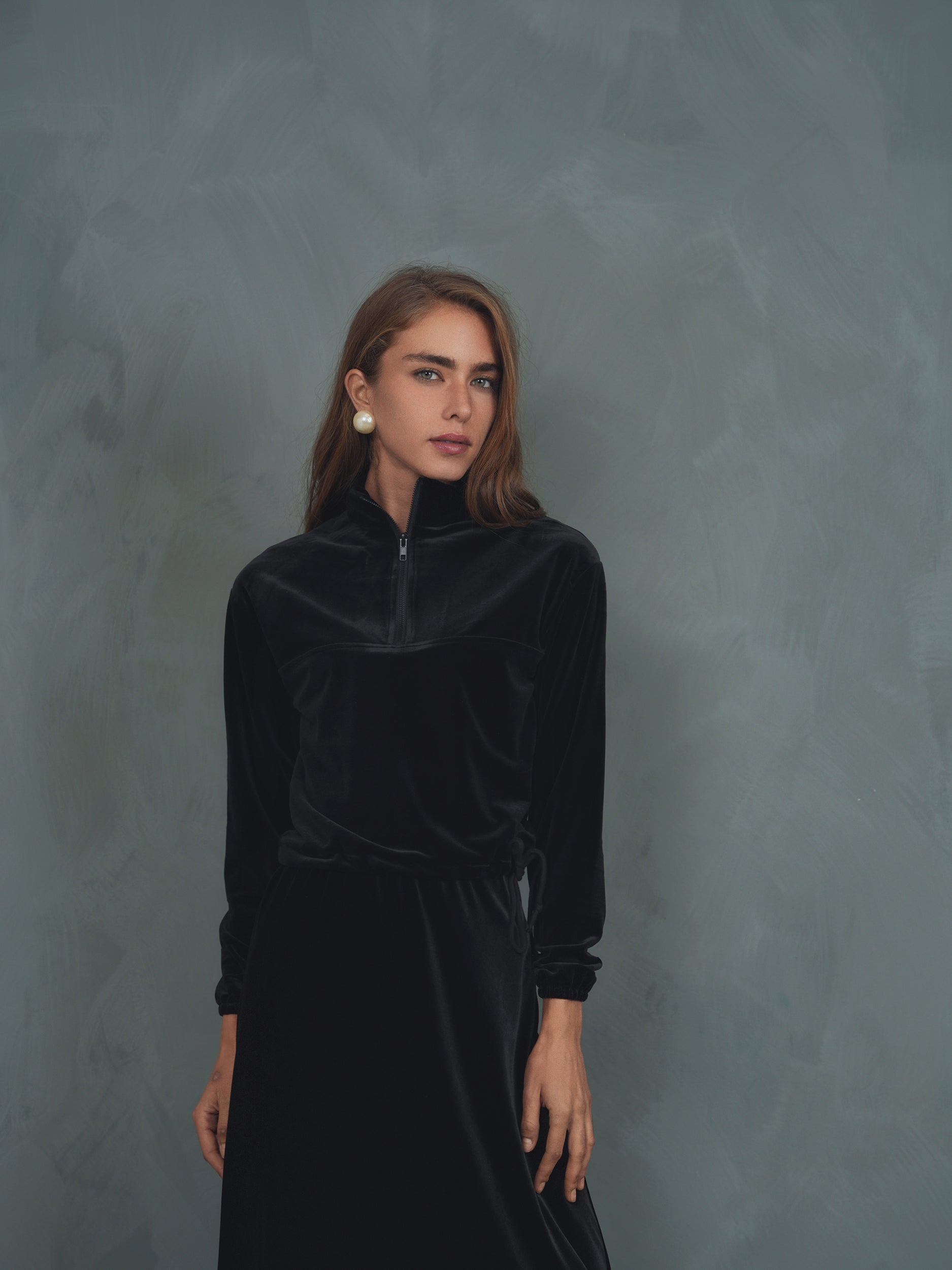 SLY PIPING VELOUR HALF ZIP スウェット SLY | PIPING VELOUR HALF ZIP スウェット (Tシャツ・カットソー