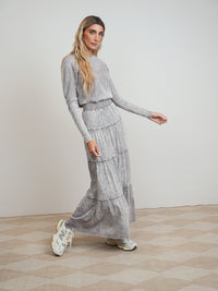 Wash Maxi Tiered Skirt