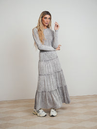 Wash Maxi Tiered Skirt