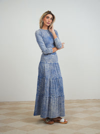 Wash Maxi Tiered Skirt