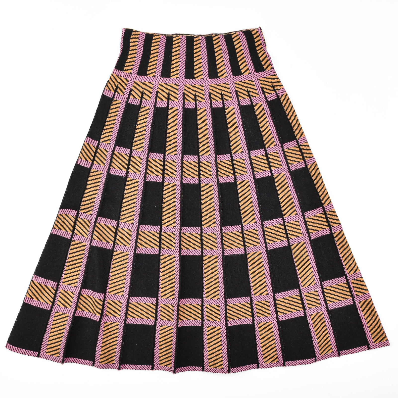 Jacquard Knit Pleated Skirt – udelny.com