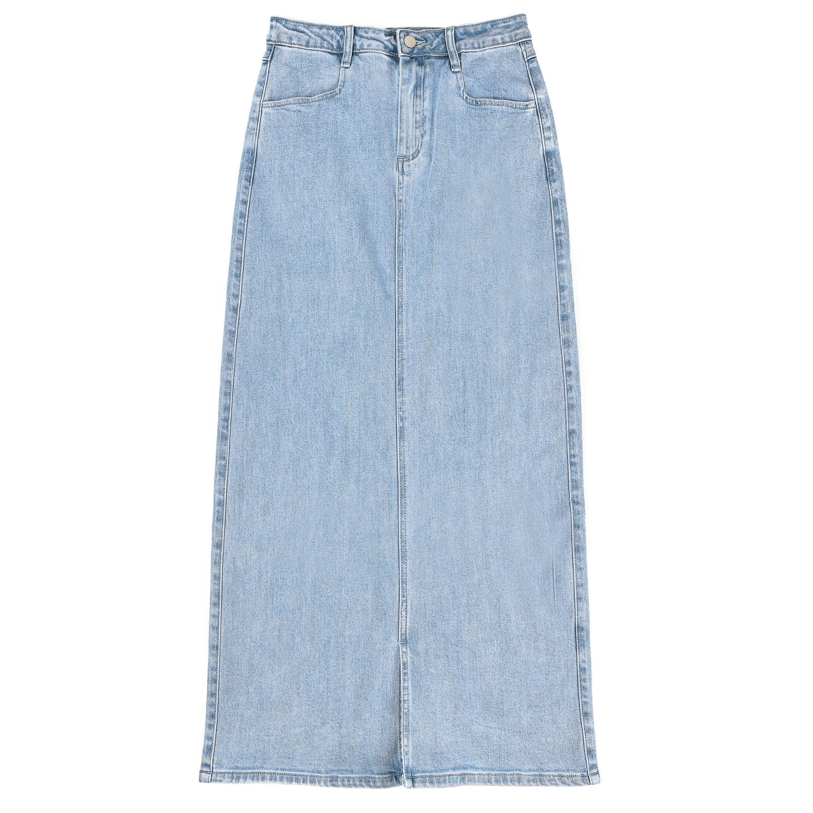 Denim Skirt With Slit – udelny.com