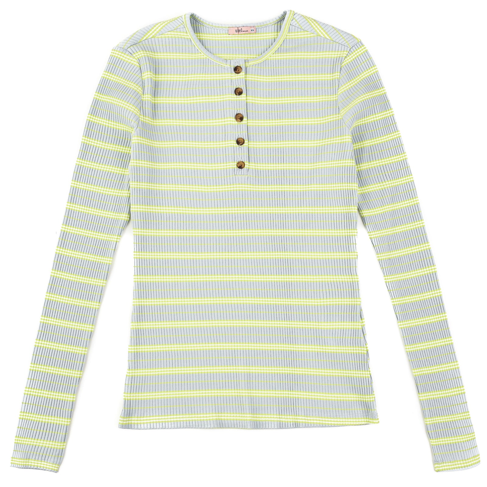 【HI FI FNK】Vu Striped Henley Top Rickor Logo-Tape Henley Tee | GUESS Factory