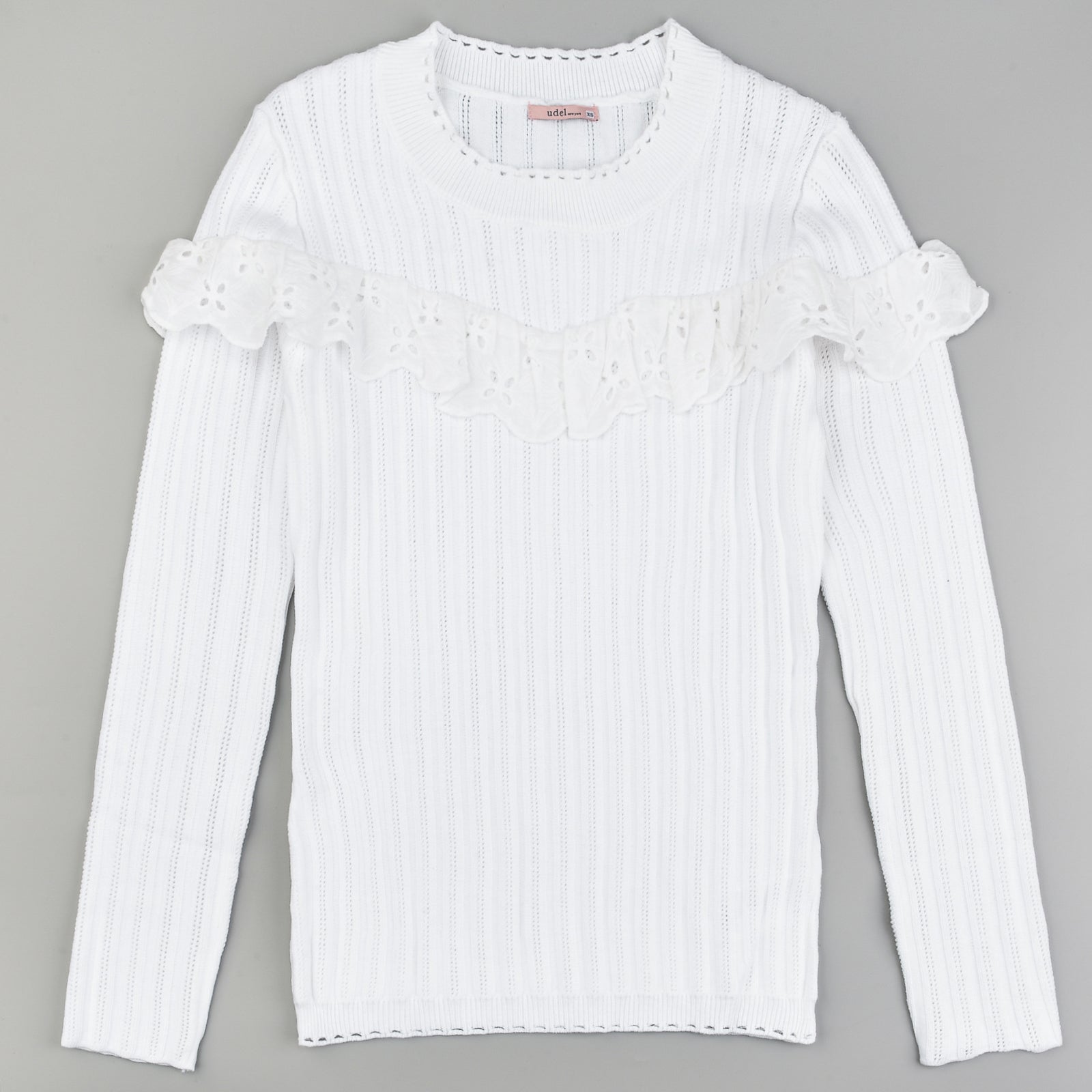 Crochet & Eyelet Knit Top – udelny.com