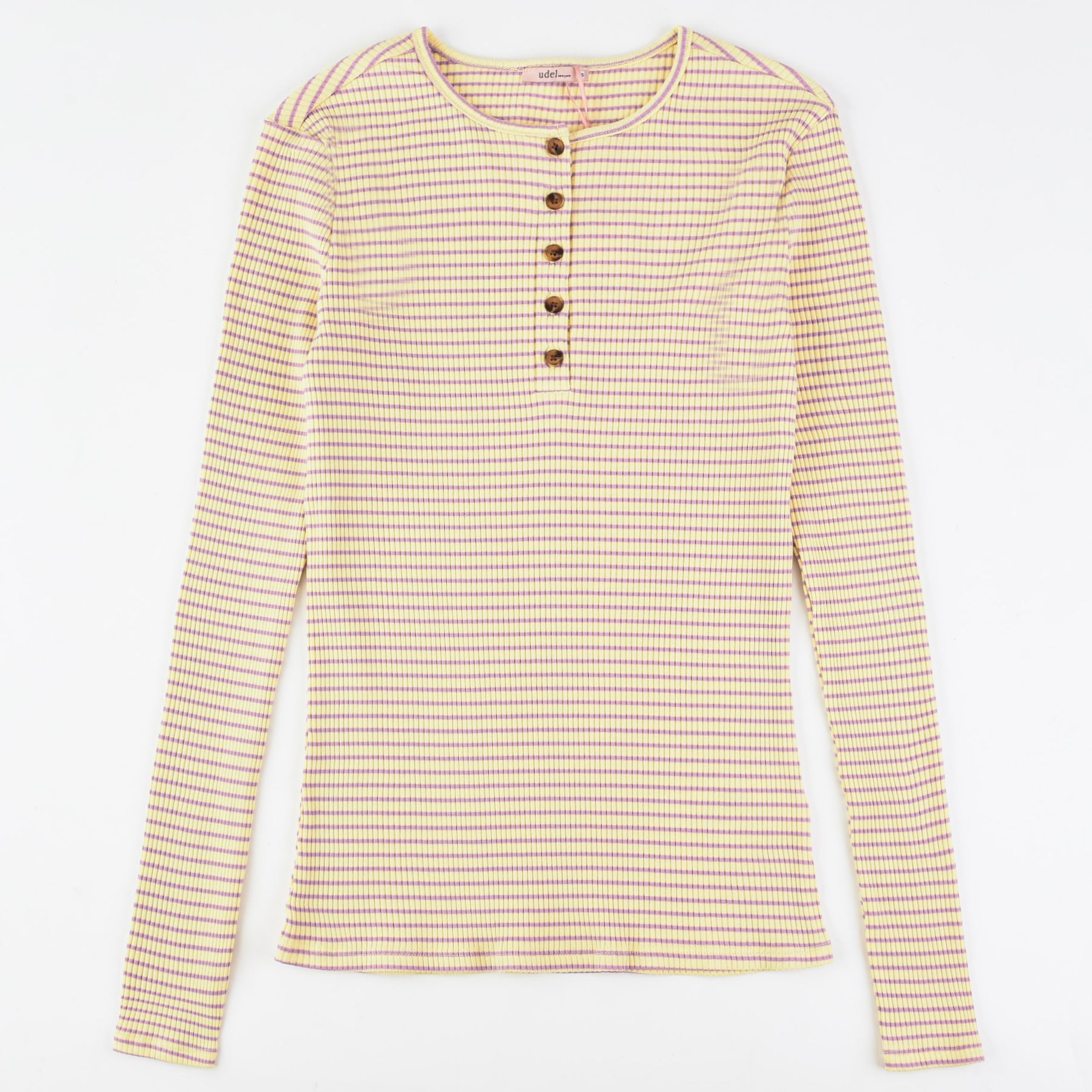Striped Rib Henley Tee