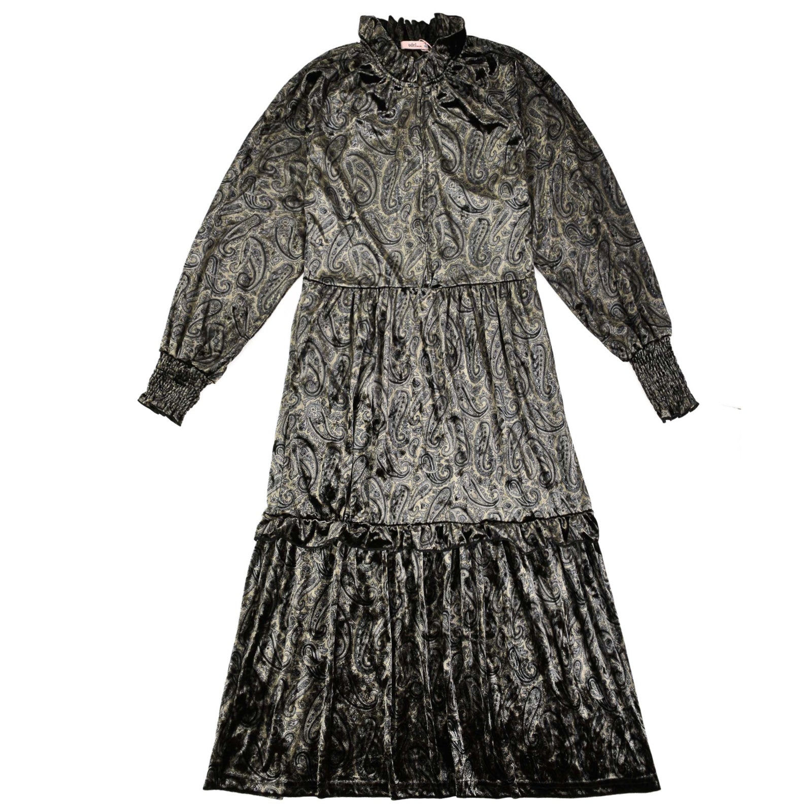 ワンピース FLOWER PRINT VELOUR DRESS Velour dress – udelny.com