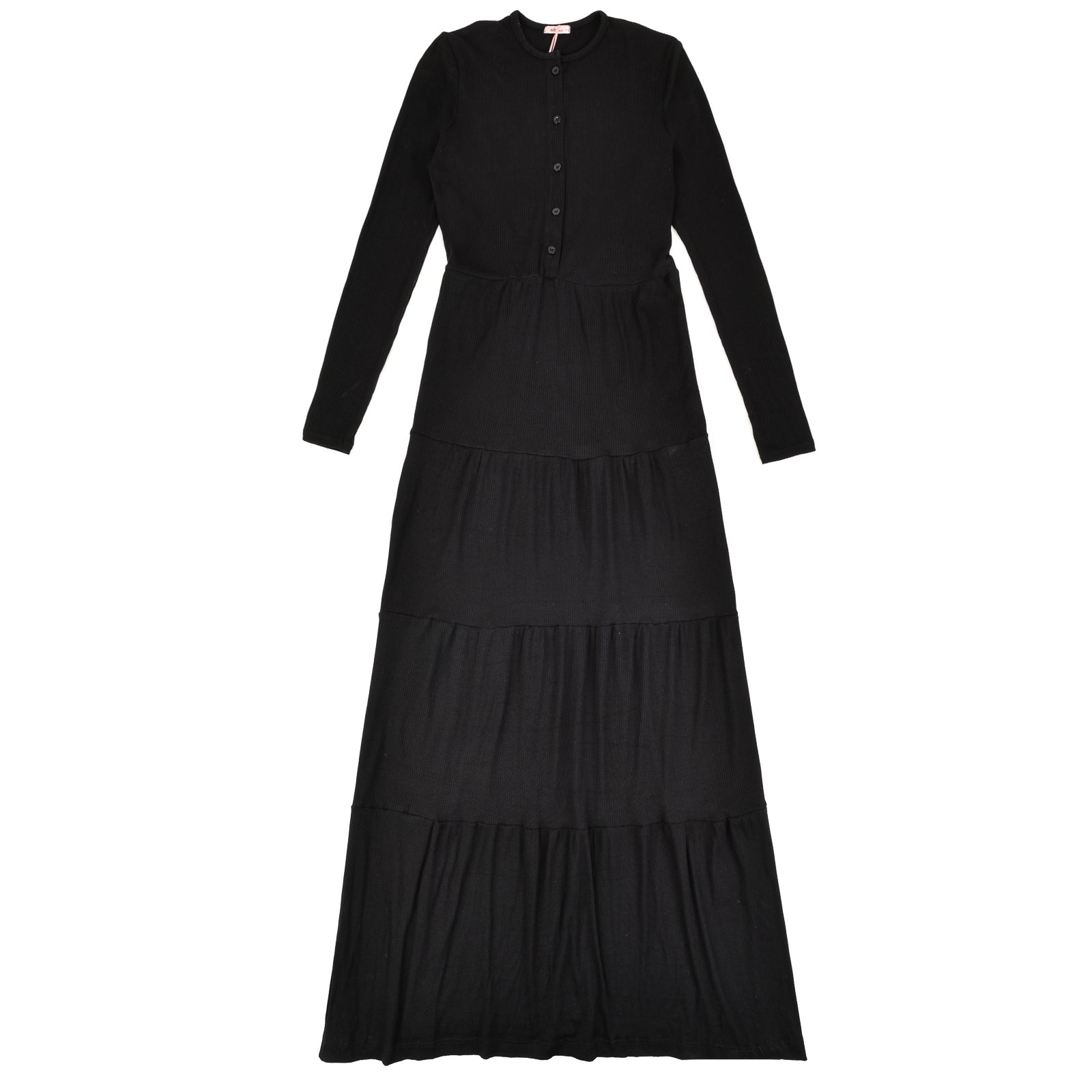 Soft Rib Maxi Tiered Dress – udelny.com