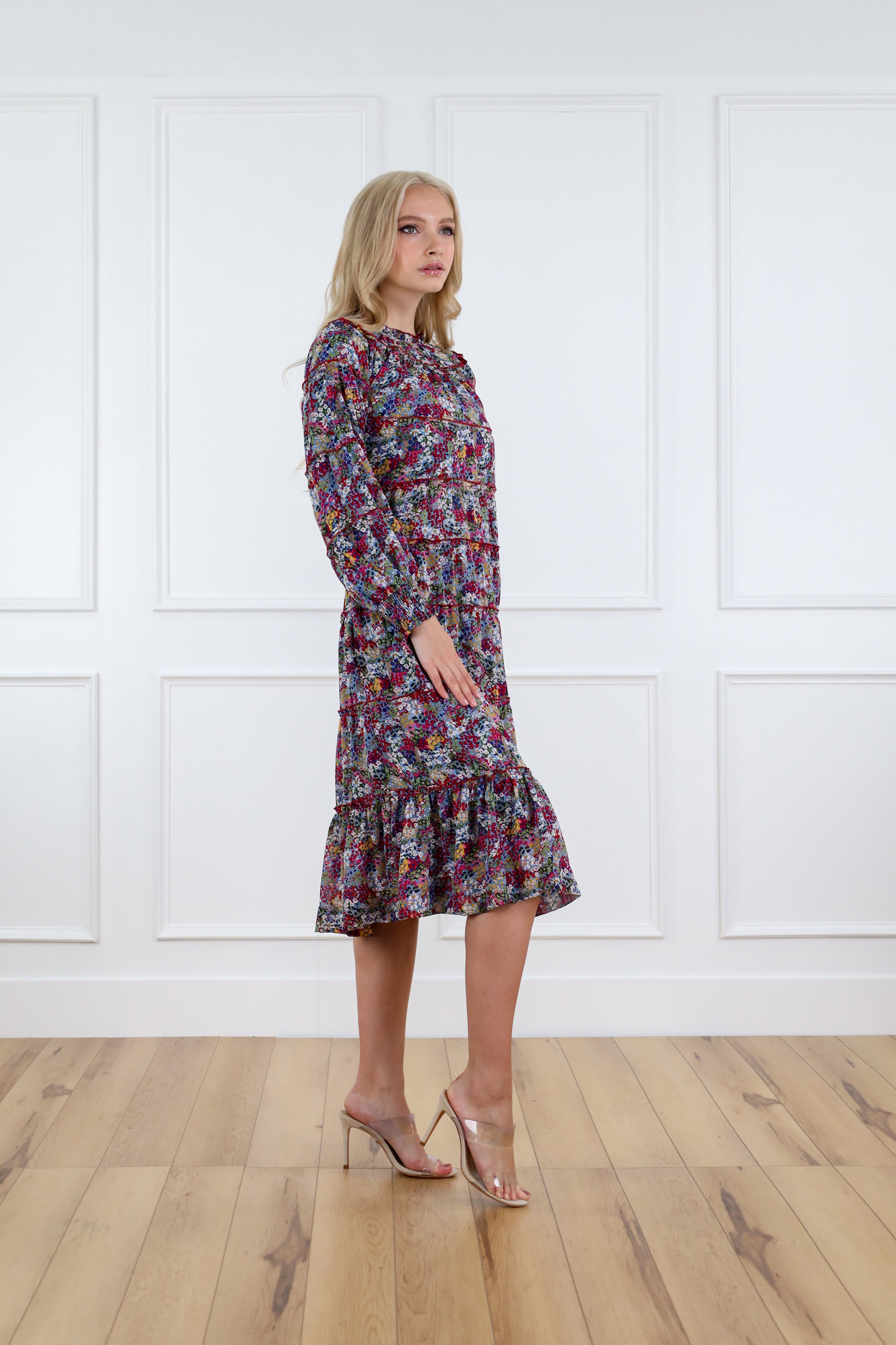 Print Tiered Dress – udelny.com
