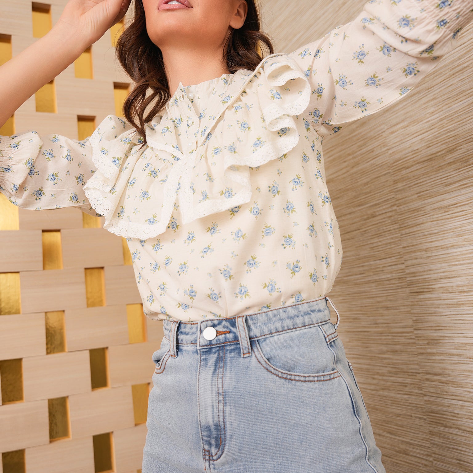 Print Ruffle Top – udelny.com